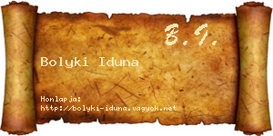 Bolyki Iduna névjegykártya